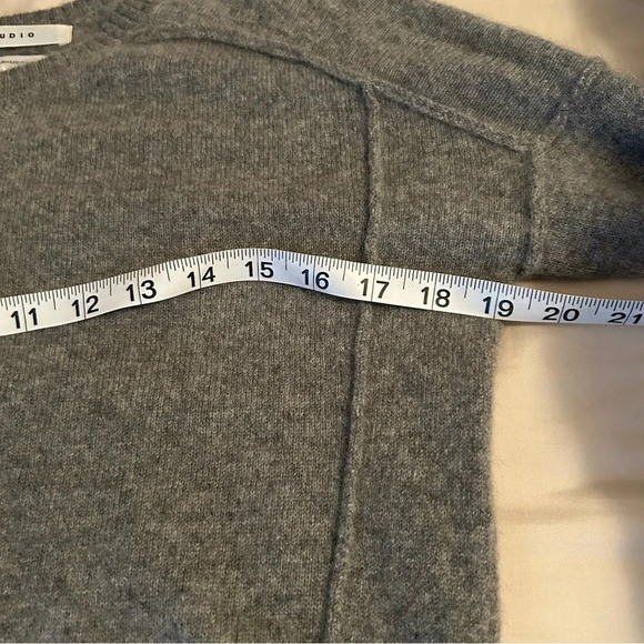 Max Studio Womens Sm Heather Gray 2 Ply Cashmere Dolman Sleeve Crew Neck Sweater - Picture 6 of 7